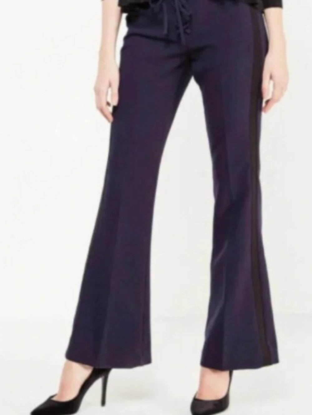 New Banana Republic Olivia Palermo Navy Blue Tuxedo Flare Pants Size 0